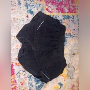 Black Lululemon low rise shorts 2.5 inches